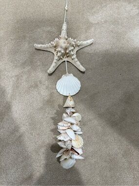 Natural White Seashell and Starfish Hanging Wall Decor